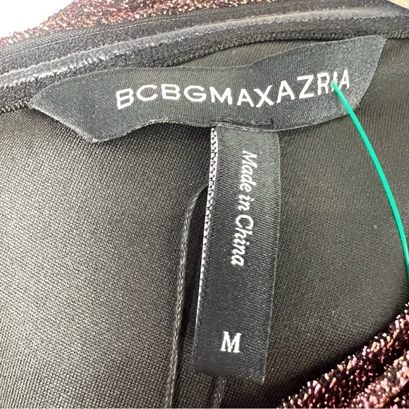 BCBGMAXAZRIA Yasmin One Shoulder Pleated Metallic Evening Gown size M - Picture 10 of 10